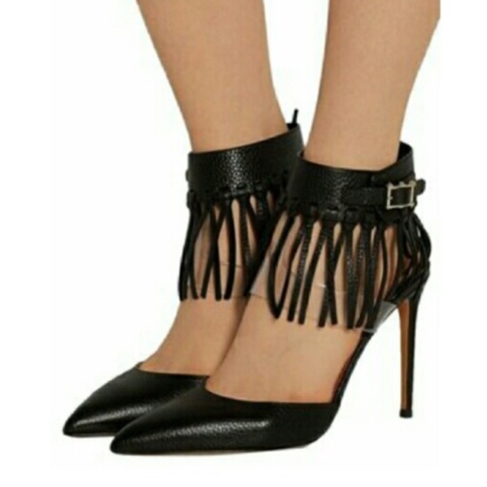 AUTHENTIC VALENTINO GARAVANI LEATHER FRINGE PUMPS
